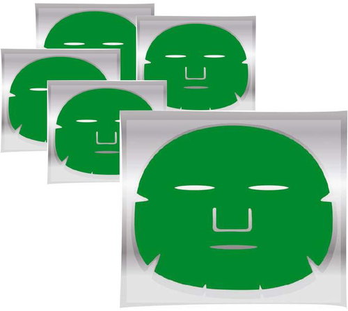 BRAZIL KERATIN Obličejová maska Green Tea set 5 ks - Face Mask - Main image