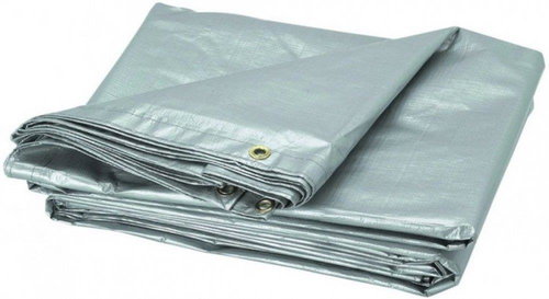 BKSHOP Zakrývací plachta stříbrná 8 × 12 m, 130 g/m2 - Tarp Cover - Main image