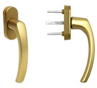 Blaugelb Okenná kľučka FGS 1758 45°, trn 43 mm, F4 starobronz - Kľučka na okno