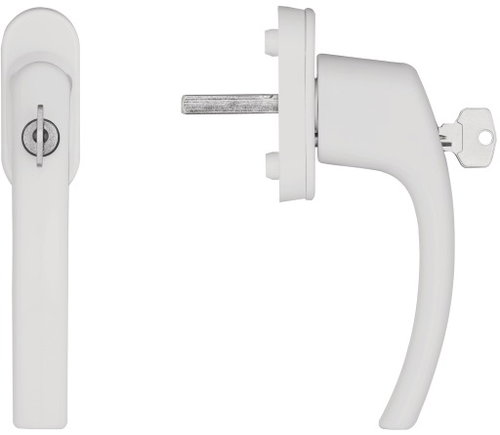 Blaugelb Window handle FGS 1758 locking, 45°, 37 mm, RAL9016 white - Window handle - Main image