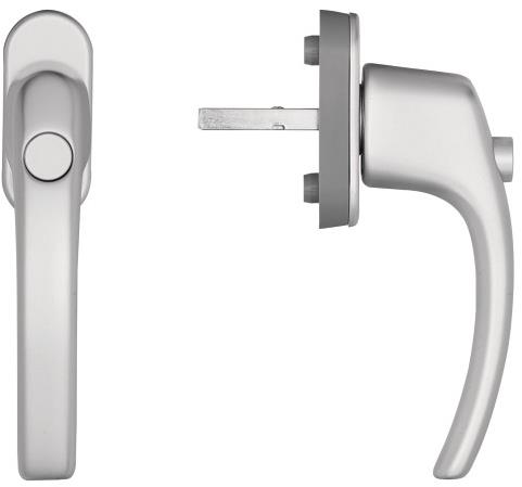 Blaugelb Window handle FGS 1758 with push button, 45°, 32 mm, F1 - Window handle - Main image