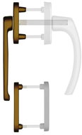 Blaugelb Balcony handle FGS 1758 outdoor low, bronze - Door Fittings