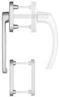 Blaugelb Balcony handle FGS 1758 outdoor low, silver - Door Fittings