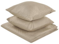 Embossed bedspread and pillow set 200×220 cm taupe SHUSH, 313331 - Bed Cover