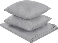 Sada embosovanej prikrývky na posteľ s vankúšom 140 × 210 cm sivá ALAMUT, 313389 - Prikrývka na posteľ