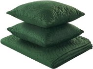 Sada embosovanej prikrývky na posteľ s vankúšom 140 × 210 cm zelená BABAK, 313567 - Prikrývka na posteľ