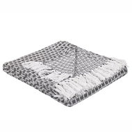 Cotton blanket 130×160 cm black and white KIRAMAN, 252920 - Blanket