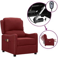 Elektrické masážní polohovací křeslo vínové textil, 3098760 - Massage Chair