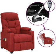 Elektrické masážní polohovací křeslo vínové textil, 3098830 - Massage Chair