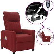 Elektrické masážní křeslo vínové textil, 3098892 - Massage Chair