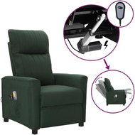 Elektrické masážní křeslo tmavě zelené textil, 3098895 - Massage Chair