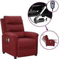 Elektrické masážní křeslo vínové textil, 3098978 - Massage Chair