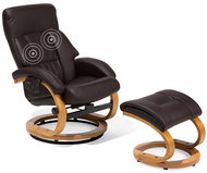 Kancelářské křeslo s masážní a topnou funkcí hnědé ekokůže FORCE, 134251 - Massage Chair