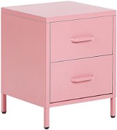 Ocelový noční stolek růžový MALAVI, 251471 - Noční stolek