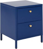 Nočný stolík so zásuvkami modrý KYLEA, 322479 - Nočný stolík