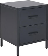 Kovový noční stolek grafitově černý MALAVI, 322515 - Night Stand
