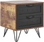 Nočný stolík s 2 zásuvkami s efektom tmavého dreva/čierny ARKAN, 322026 - Nočný stolík