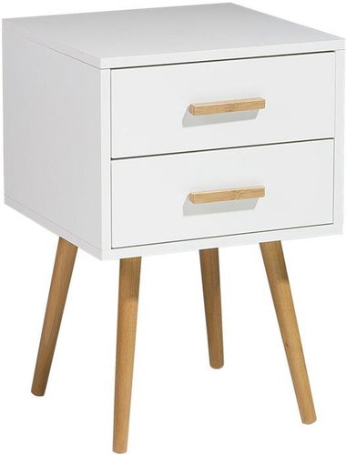 Bílý noční stolek se 2 zásuvkami ALABAMA menší, 71862 - Night Stand - Main image