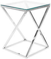Stříbrný stolek se skleněnou deskou BEVERLY, 162331 - Side Table