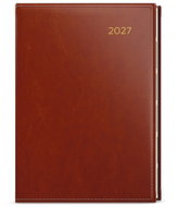 BALOUŠEK Ctirad s výsekem Premier denní 2027, hnědý, A5, 14,3 × 20,5 cm - Planner