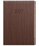 BALOUŠEK Ctirad s výsekem Wood denní 2027, hnědý, A5, 14,3 × 20,5 cm - Planner