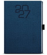 BALOUŠEK David Fabric denní 2027, modrý, A5, 14,3 × 20,5 cm - Planner