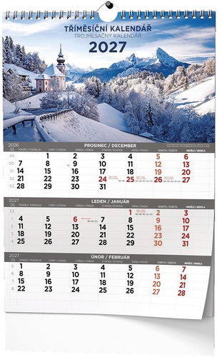 BALOUŠEK tříměsíční s mezinárodními svátky Obrázkový 2027, 32 × 45 cm - Wall Calendar - Main image