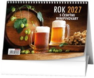 BALOUŠEK Rok 2027 s českými minipivovary 2027, 21 × 15 cm - Desk Calendar