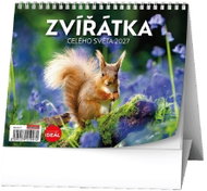 BALOUŠEK IDEÁL Zvířátka celého světa 2027, 16,5 × 13,5 cm - Desk Calendar