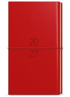 BALOUŠEK Jakub Dueto týdenní s blokem 2027, červený kapesní, 7,5 × 15 cm - Planner