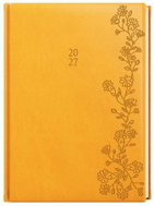 BALOUŠEK Oskar Vivella s ražbou týdenní Květy 2027, okrová, A5, 14,3 × 20,5 cm - Planner