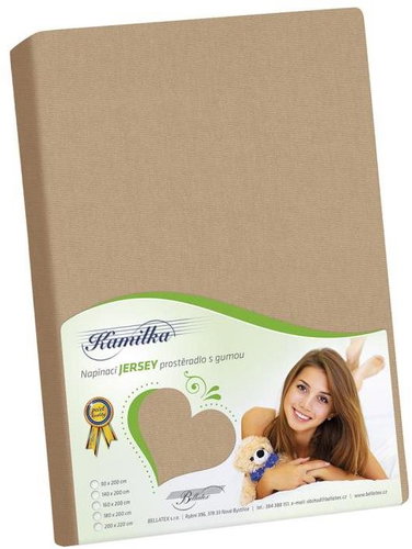 BELLATEX J7 Prostěradlo Jersey 180 × 200 cm, cappuccino - Bedsheet - Main image