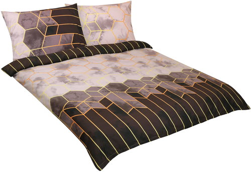 BELLATEX Linen cotton F 90 cm/354 brown honeycomb 1 pcs 240 × 220 cm, 2 pcs 70 × 90 cm - Bed Linen - Main image