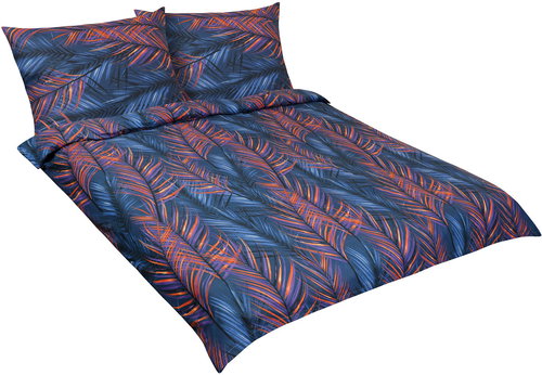 BELLATEX Linen cotton F 90 cm/581 feather dark blue 1 pcs 240 × 200 cm, 2 pcs 70 × 90 cm - Bed Linen - Main image
