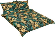 BELLATEX Linen cotton F 90 cm/692 monstera green 1 pcs 200 × 200 cm, 2 pcs 70 × 90 cm - Bed Linen