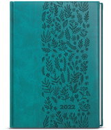 BALOUŠEK 2022 B6 Vivella with Turquoise Embossing Meadow - Daily Diary
