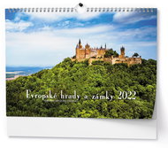 Evropské hrady a zámky A3 na šířku 2022 - Nástěnný kalendář