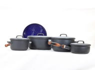 Belis Sada nádobí modrý smalt BSE 4ks + lívanečník - Cookware Set