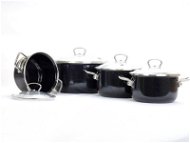 Belis Smaltovaná sada nádobí Premium černá, 4ks - Cookware Set