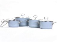 Belis Smaltovaná sada nádobí Premium šedá 4ks - Cookware Set