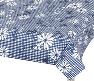 BELLATEX s.r.o. Ubrus DITA 410 120 × 160cm modrá kostička s květem - Tablecloth