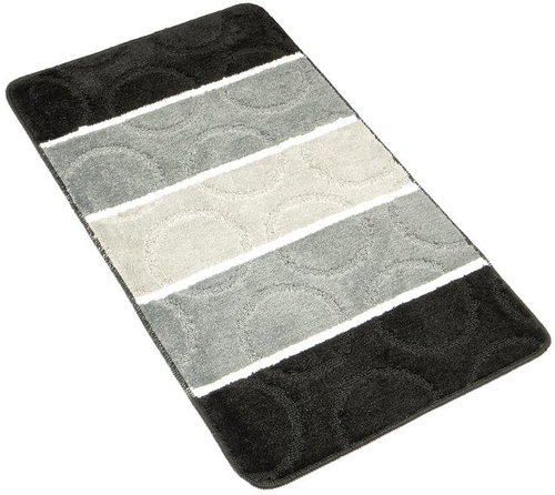 BELLATEX s. r. o. Bath. bath mat-AVANGARD 60 × 100 700/892 black and grey rounds - Bath Mat - Main image