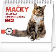 Notique Stolový kalendár Mačky - s menami mačiek SK 2024 - Stolní kalendář