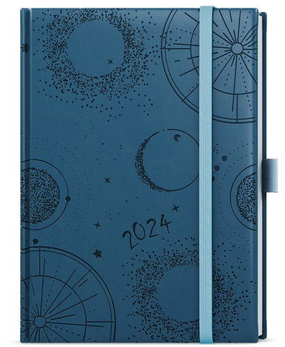 Baloušek Print Diary - Adam - vivella extra - B6 - petrol - Vesmír - 2024 - Planner - Main image