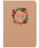Baloušek Print Weekly diary - Oskar - Kraft - A5 - Wreath - 2024 - Planner