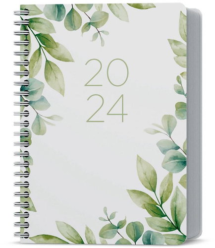Baloušek Print Weekly diary - Oskar - Lamino Twin wire - A5 - Green - 2024 - Planner - Main image