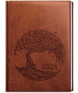 Baloušek Print Weekly diary - Oskar - viv. with embossing - A5 - brown - Tree - 2024 - Planner