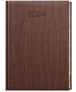 Baloušek Print Weekly diary - Oskar - wood - A5 - brown - 2024 - Planner