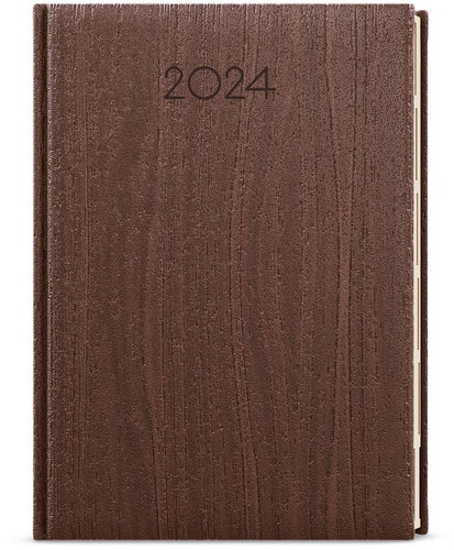 Baloušek Print Diary - Ctirad with die-cut - wood - A5 - brown - 2024 - Planner - Main image