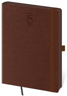 Helmet Daily Diary A5 - Memory - dark brown with rubber band 2024 - Planner